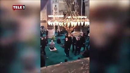 Ayasofya camiindeki bu görüntüler olay oldu! Erdoğan'ı gören...