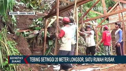 Tebing 20 Meter Longsor di Kediri, Satu Rumah Rusak Parah