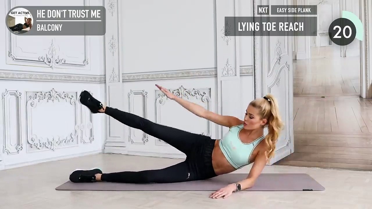 10 MIN TRAINED WAIST - Medium Level, for toned side abs _ No Equipment I Pamela