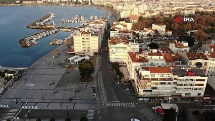 Sessizliğe bürünen Çanakkale havadan görüntülendi