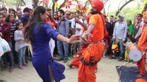 Delhi Girl dances with folk tunes at Surajkund Mela, India
