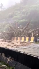 Cameron Highlands road cut off by flood debris, muddy water