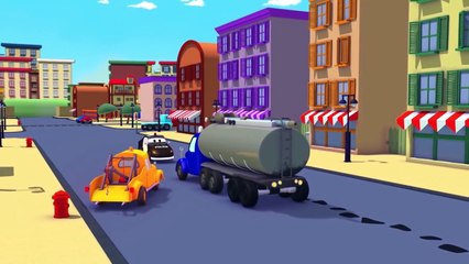 Tom la Dépanneuse et Garry le Camion Poubelle à Car City | Voitures et camions dessins animés 