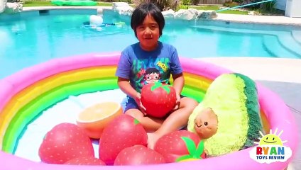 Ryan Pretend Play with Fruits and Learn Colors - Educational Video for Kids!!!