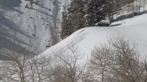 Skier Crashes Into Snow While Attempting Double Flip