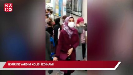 İzmir'de yardım kolisi izdihamı