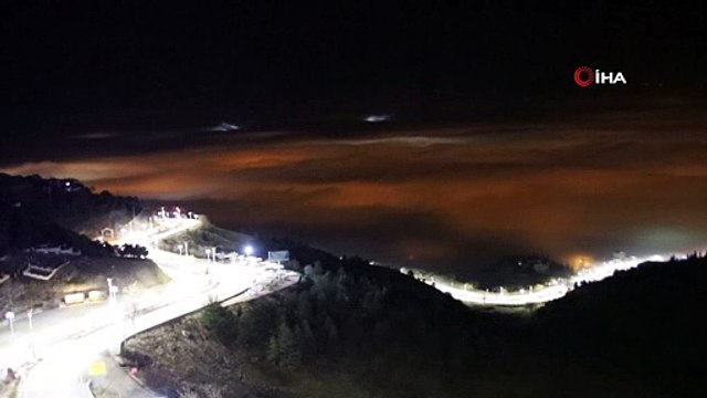 Elazığ’da sis, şehir ışıklarıyla görsel şölen sundu