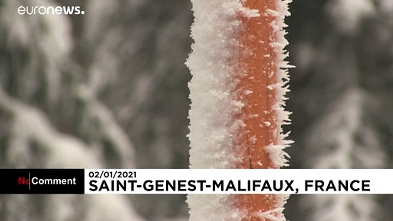 Erster Schneefall des Winters in Saint-Étienne