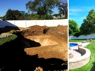 BEFORE AND AFTER - Long Island Poolscapes #longisland #pools