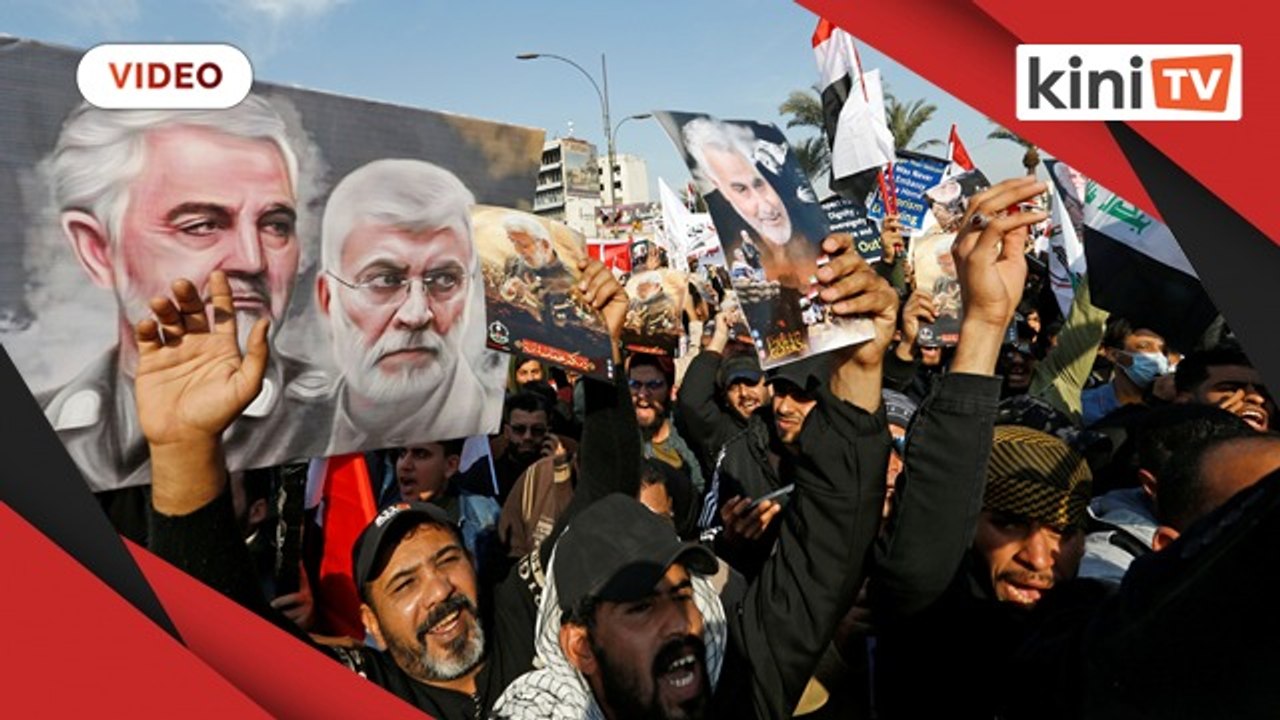 Iraqi militia supporters demonstrate on anniversary of Soleimani's killing