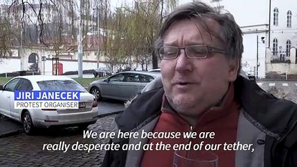 Czech pub owners create chain of beer glasses in Covid protest