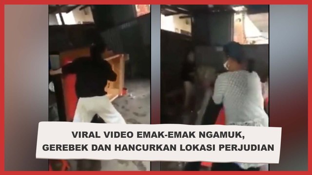 Viral Video Emak-emak Ngamuk, Gerebek dan Hancurkan Lokasi Perjudian