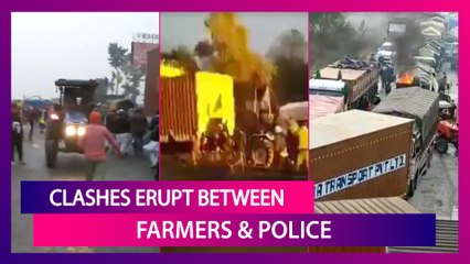 Farmers' Protest: Clashes Erupt Between Cops & Protesters On Delhi-Jaipur Highway; Police Fire Tear Gas Shells