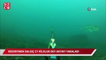 Rekortmen dalgıç, 27 kiloluk dev akyayı avladı
