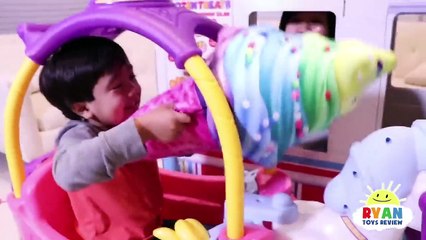 Ryan sleeping on Food Truck Playhouse Delivery Pretend Play!!!