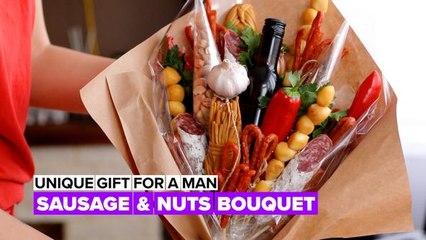 Edible bouquet: Sausages & nuts