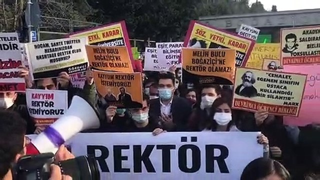 Boğaziçi Üniversitesi'nde Melih Bulu protestosu: Kayyum istemiyoruz