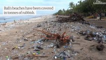 Bali's famous beaches covered in plastic garbage