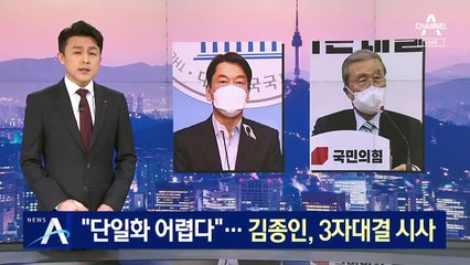 “안철수와 단일화 어렵다”…김종인, 3자 대결 시사