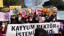 Boğaziçi'de rektör protestosu