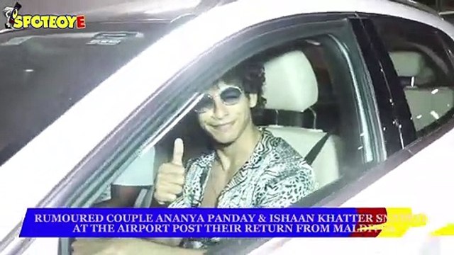 Ananya Panday and Ishaan Khatter Spotted at the Airport post their return from Maldives | SpotboyE