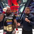 Sunderland fighter Phil De Fries being interviewed in Poland after his KSW title win.