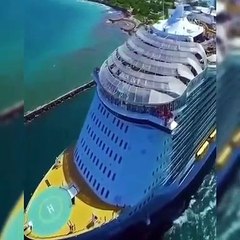 Top view of a huge cruise ship