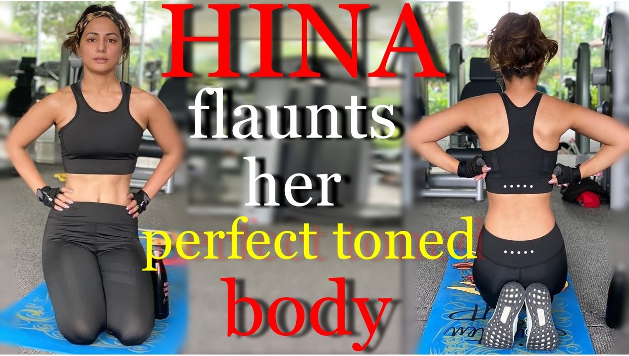 Hina Khan flaunts her perfect toned body in gym gear
