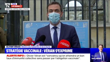 Olivier Véran: "Ce soir, environ 27 centres disposent de vaccins et ont pu commencé à vacciner les soignants"