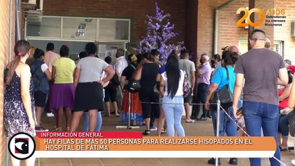Hay filas de más 50 personas para realizarse hisopados en el Hospital de Fátima