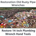 Restoration Old Rusty Pipe Wrenches - Restore 14-inch Plumbing Wrench Hand Tools