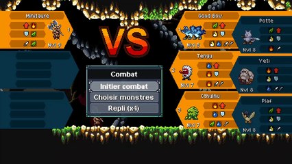 Monster Sanctuary - Gameplay de combat (captures maison)