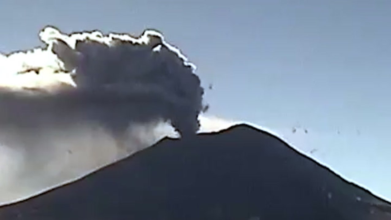 Ash spews from Popocatepetl volcano