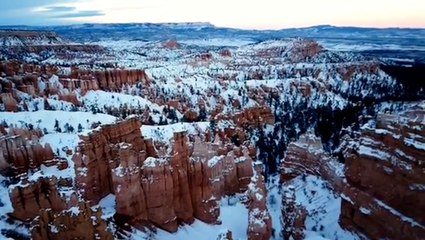 Snow blankets Bryce Canyon National Park landscape