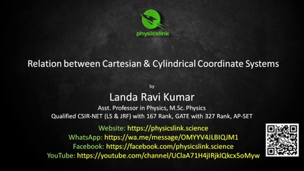 Relation between Cartesian and Cylindrical Coordinate Systems
