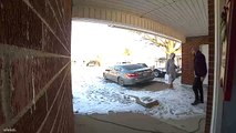 Doorbell Camera Catches Son Slipping