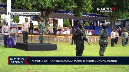 TNI POLRI Latihan Bersama di Mako Brimob Gunung Kendil