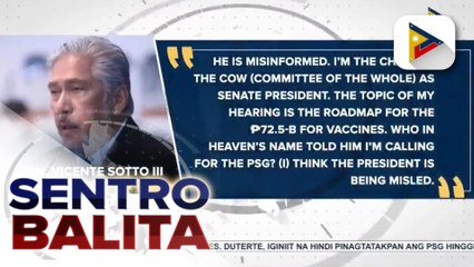 SP Sotto, nilinaw na ‘di kasama ang PSG sa mga ipinatawag ng Senado