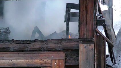 Stadel in Nikolsdorf in Flammen