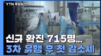 신규 확진 715명..."3차 유행 후 환자 첫 감소세" / YTN