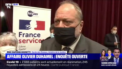 Affaire Olivier Duhamel: Éric Dupond-Moretti a "pris connaissance des fait terrifiants qui ont été dénoncés"