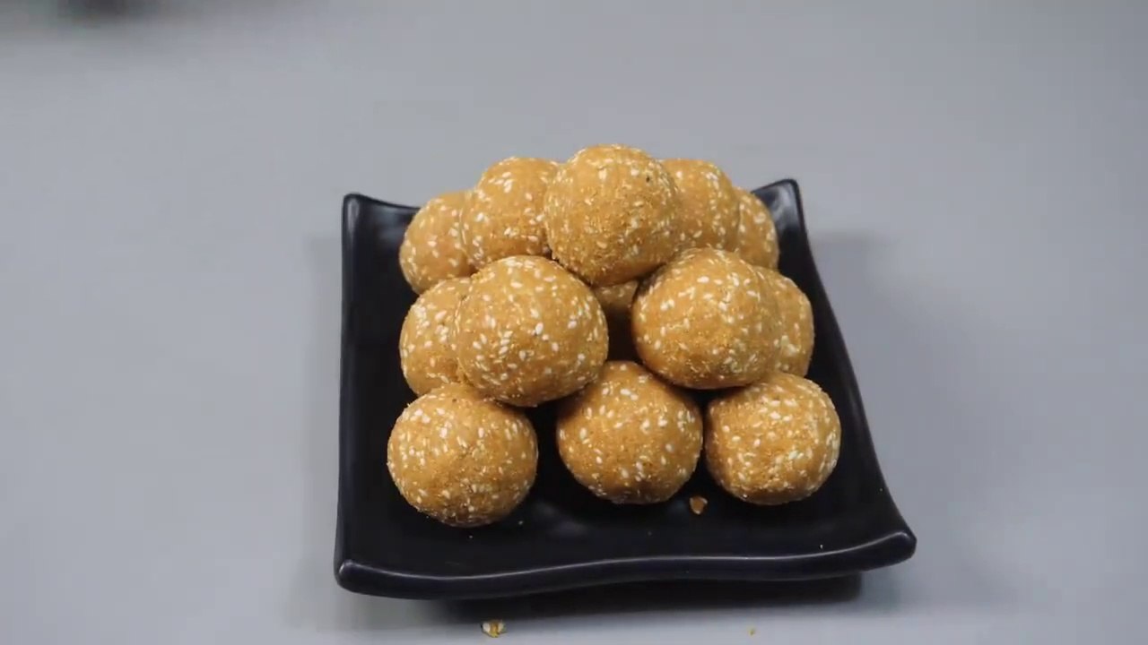 Til Gur Besan Laddu - Sesame Seeds Jaggery Ladoo - Big Recipe House