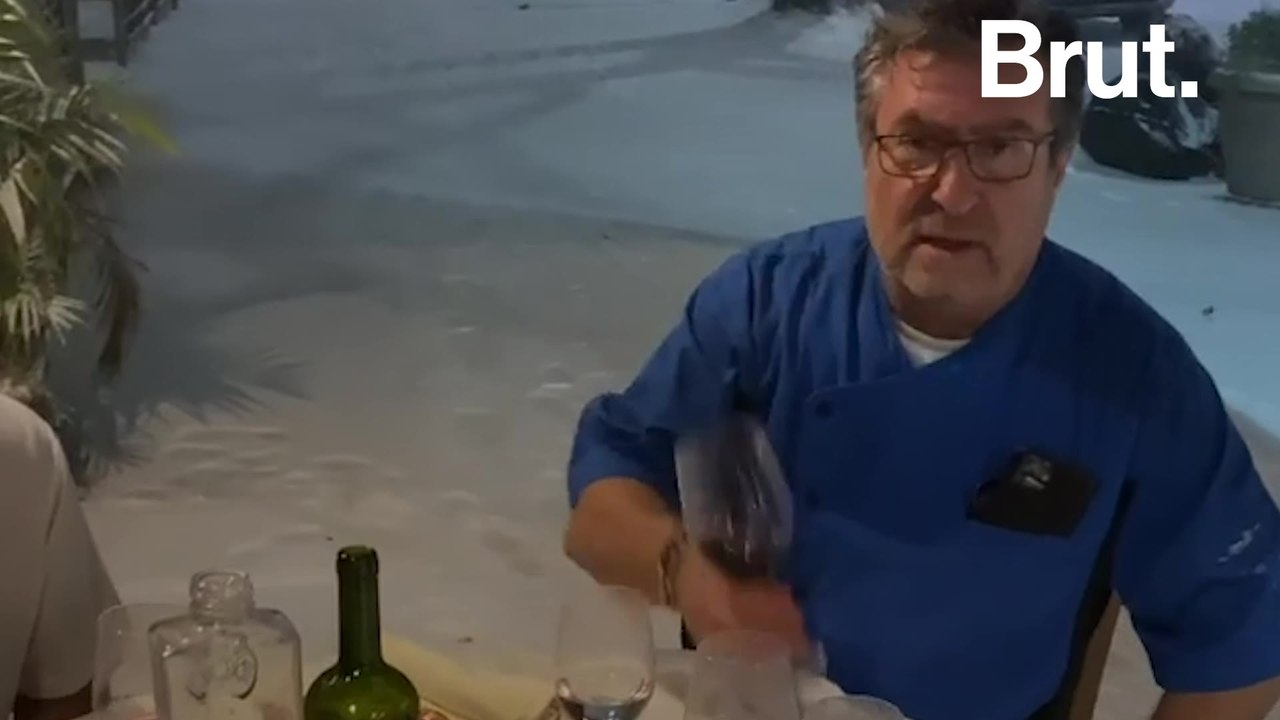 NYC chef dines outside in a snow storm