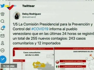 COVID-19 | Venezuela registra 243 casos comunitarios, 12 importados y tasa de recuperación de 95%