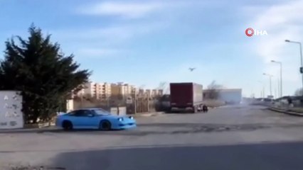 Silivri'de spor arabayla drift yapan zanlı, polis ekiplerince gözaltına alındı