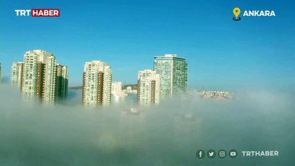 Sis altındaki Başkent havadan görüntülendi