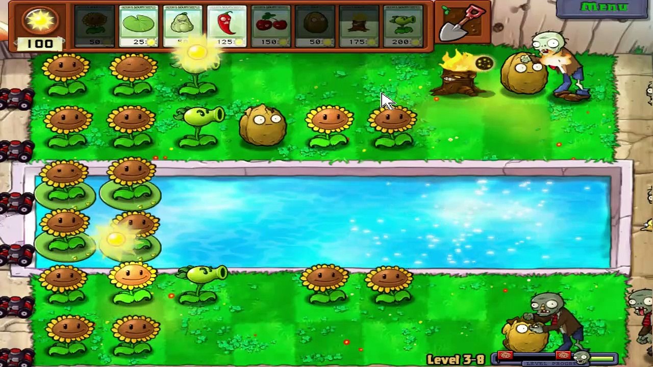 Getting Tall-nut - Adventure - Level 3-8 - Plants Vs Zombies