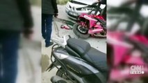 Motosikletlilerin 2 ihmali, 2 kazaya neden oldu | Video