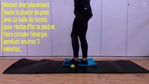 Yoga - travail sur le méridien du rein avec balle de tennis