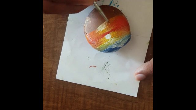 Beautiful painted rock - stone painting 009